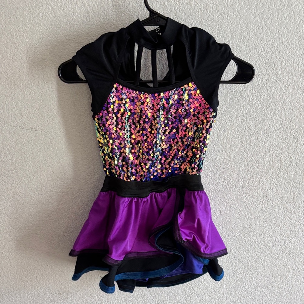 Weissman Sequin Dance Costume - Black and Purple